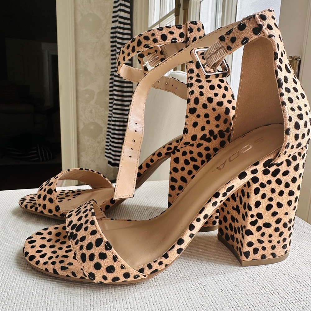 Brand New Animal Print Block Heel
